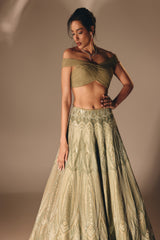 Sage Green Bridal Lehenga Set