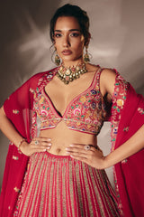 Rose Pink Bridal Lehenga Set