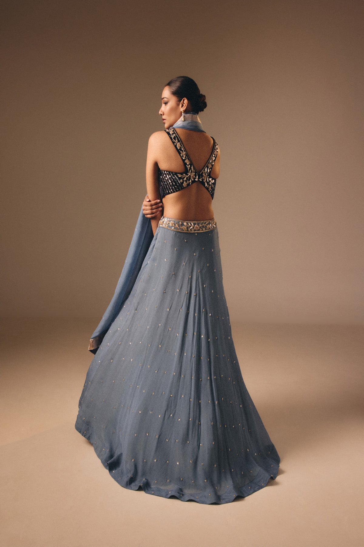 Dusty Blue Lehenga Set