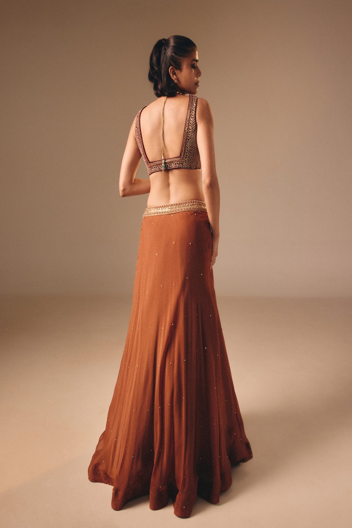 Rust Brown Lehenga Set