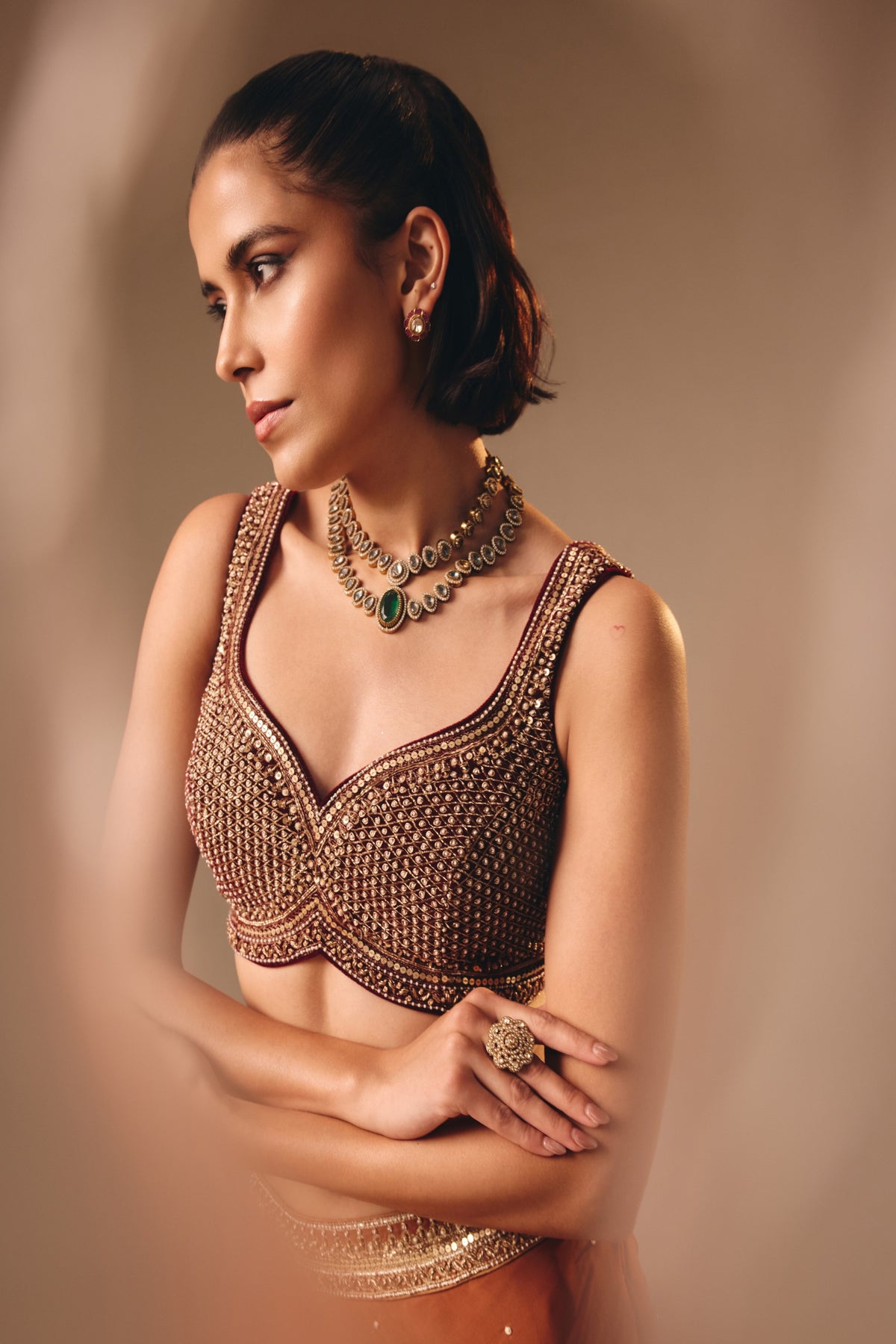 Rust Brown Lehenga Set