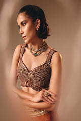 Rust Brown Lehenga Set