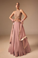 Wine Lehenga Set