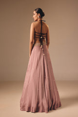 Wine Lehenga Set