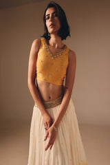 Yellow Ivory Shaded Lehenga Set