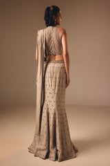 Grey Drape Saree