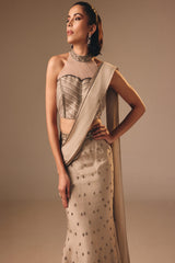Grey Drape Saree