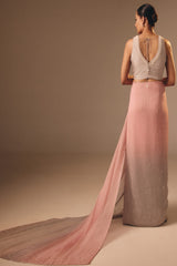 Pink & Grey Shaded Saree