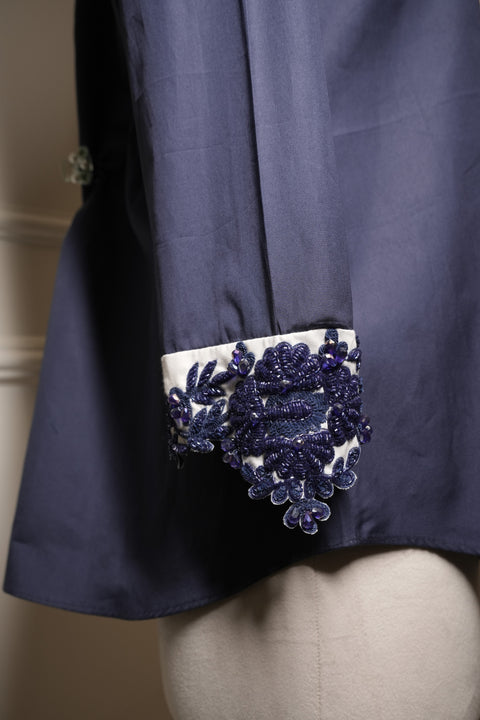 Dark Blue Double Collar Shirt