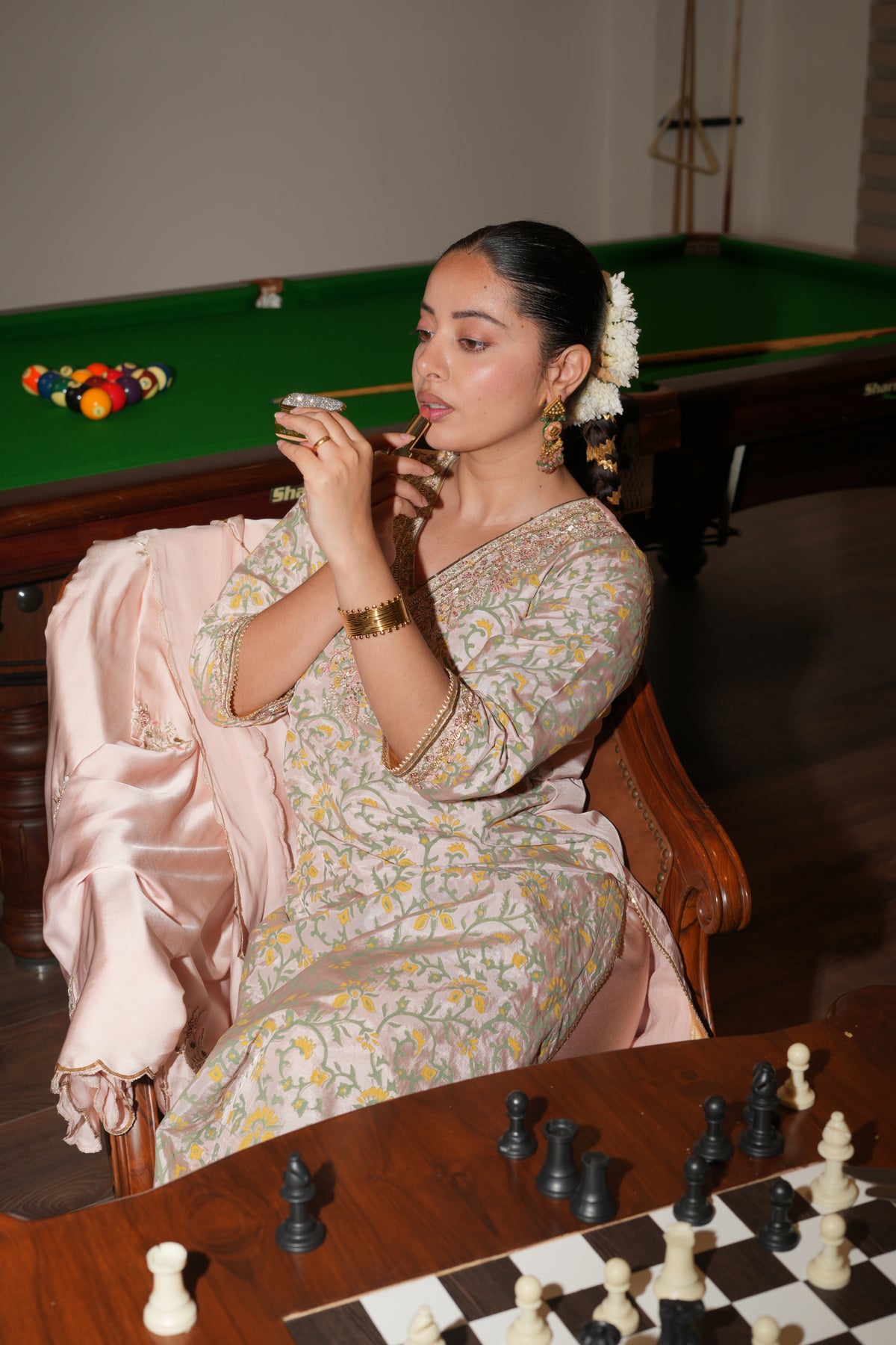 Rose Pink Embroidered Kurta Set with Dupatta