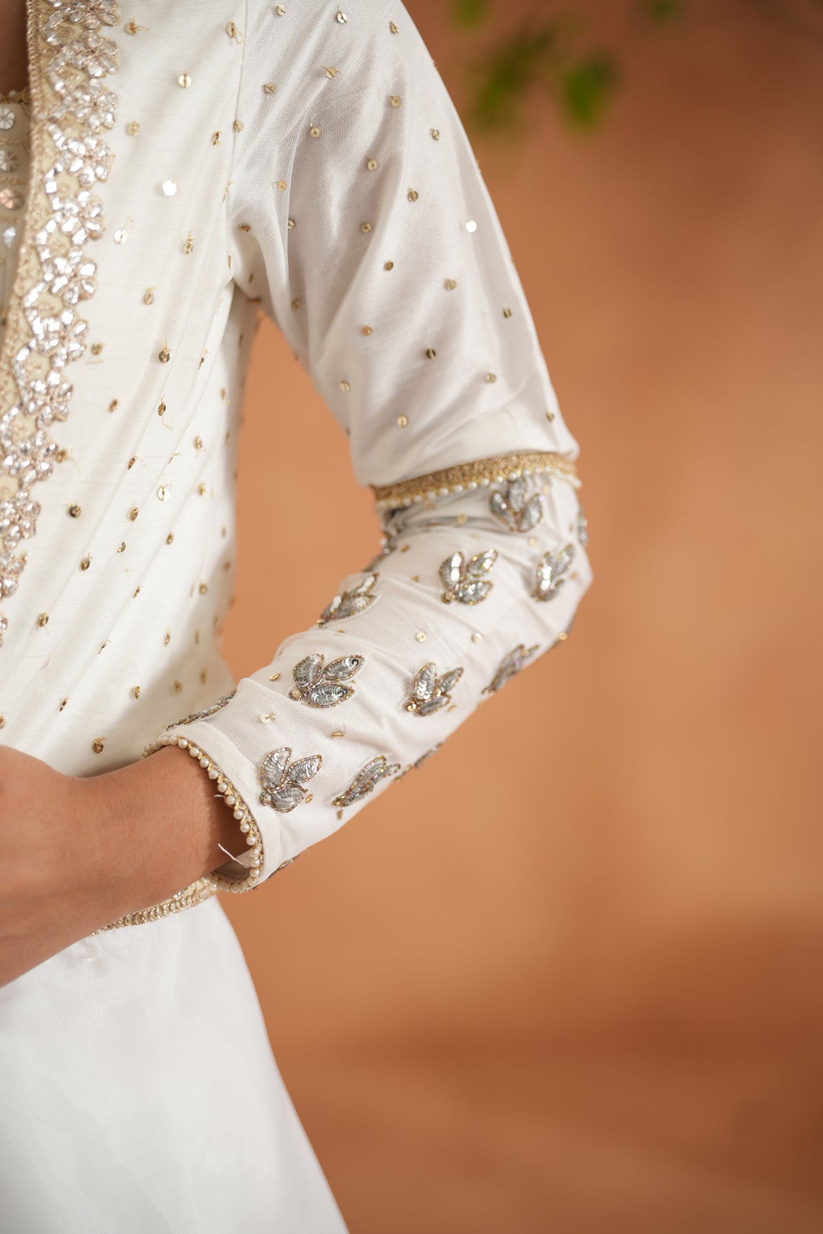 Ivory Embroidered Bustier, Lehenga And Short Jacket