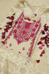 Pure Linen Cotton Suit With Kantha Work