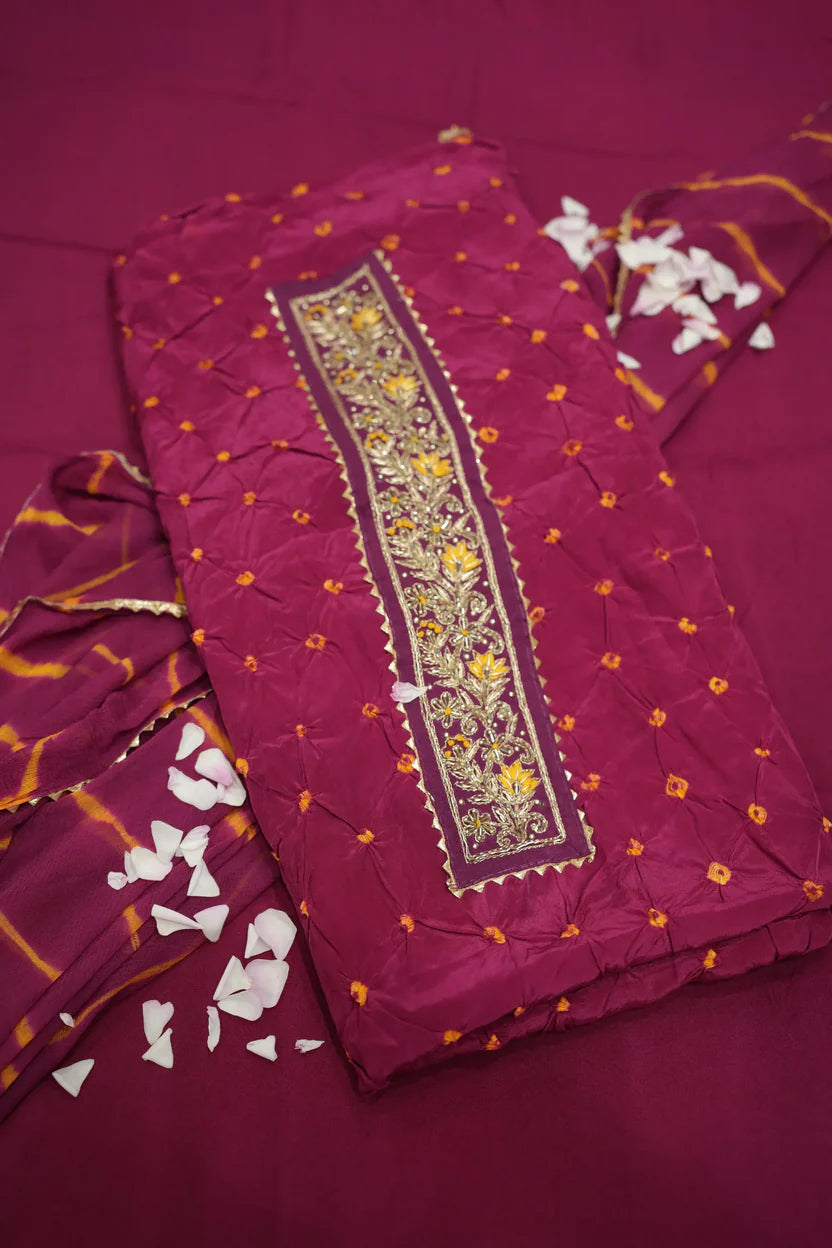 Jaipuri Cotton Suit With Bandhej-Inspired Textures