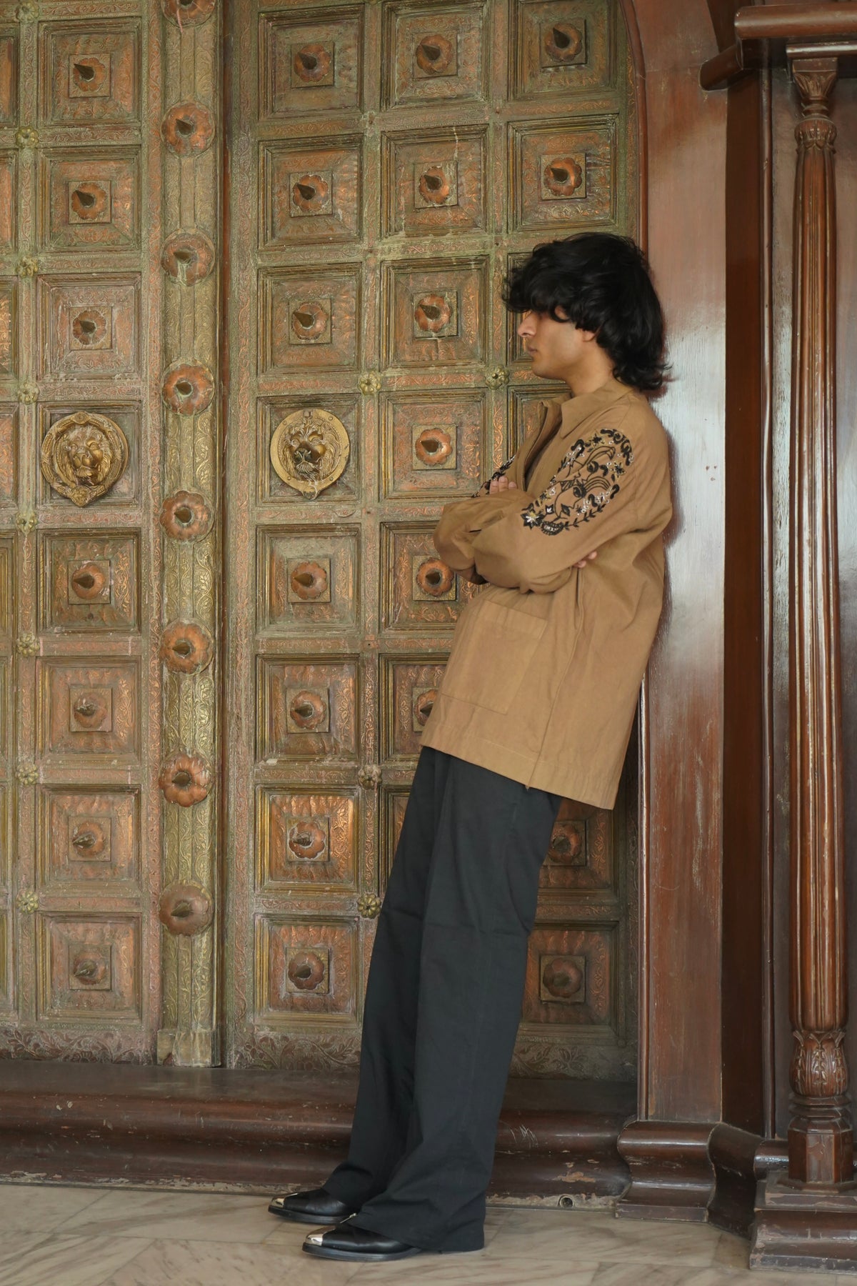 BROWN TATTO JACKET SET