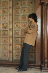 BROWN TATTO JACKET SET