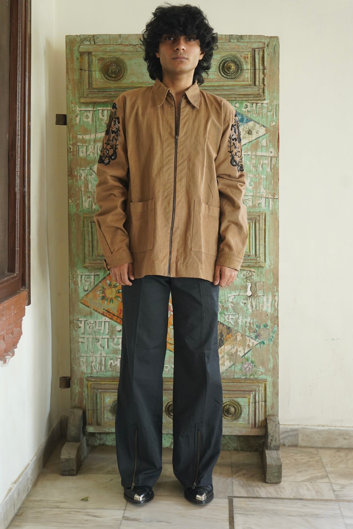 BROWN TATTO JACKET SET