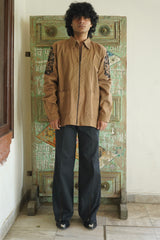BROWN TATTO JACKET SET