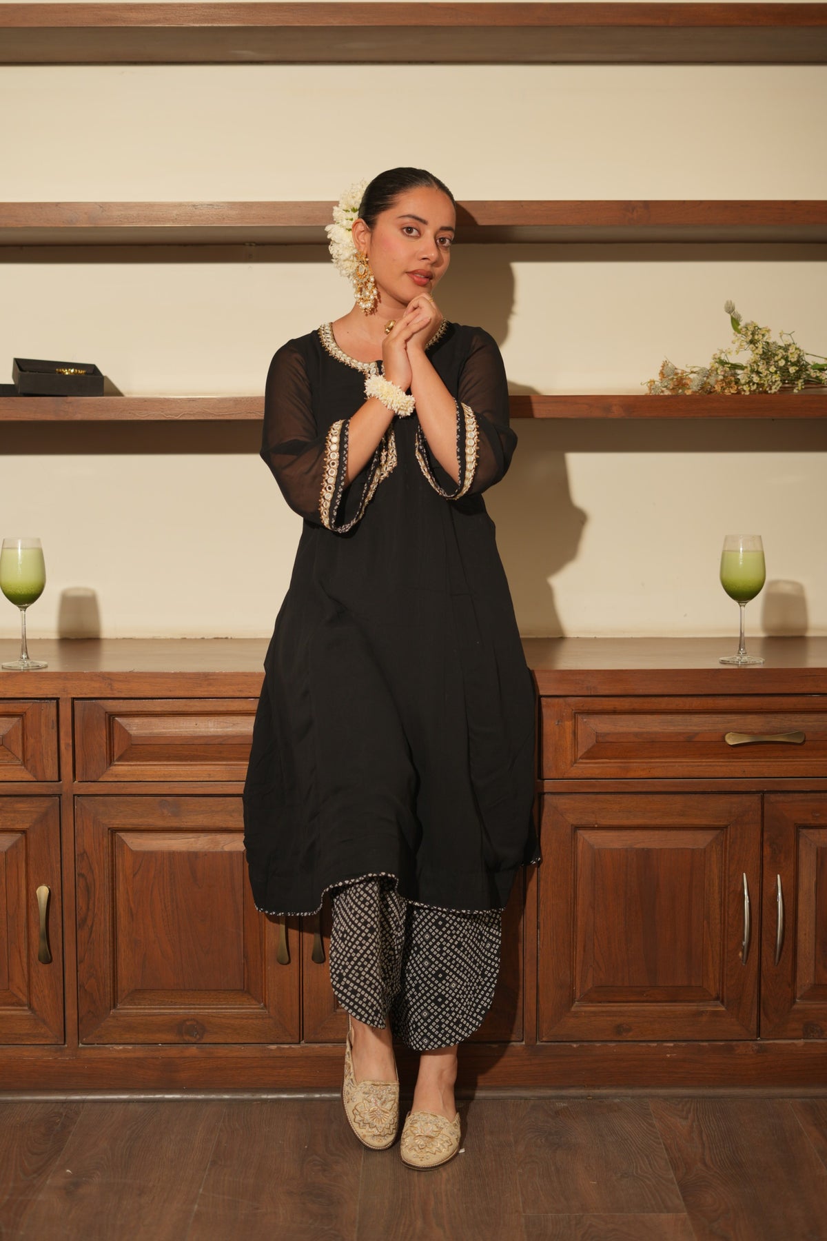 Black Mirror Bandhani Coord Set