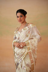 Lime Yellow Blouse, Peticoat, Running Saree