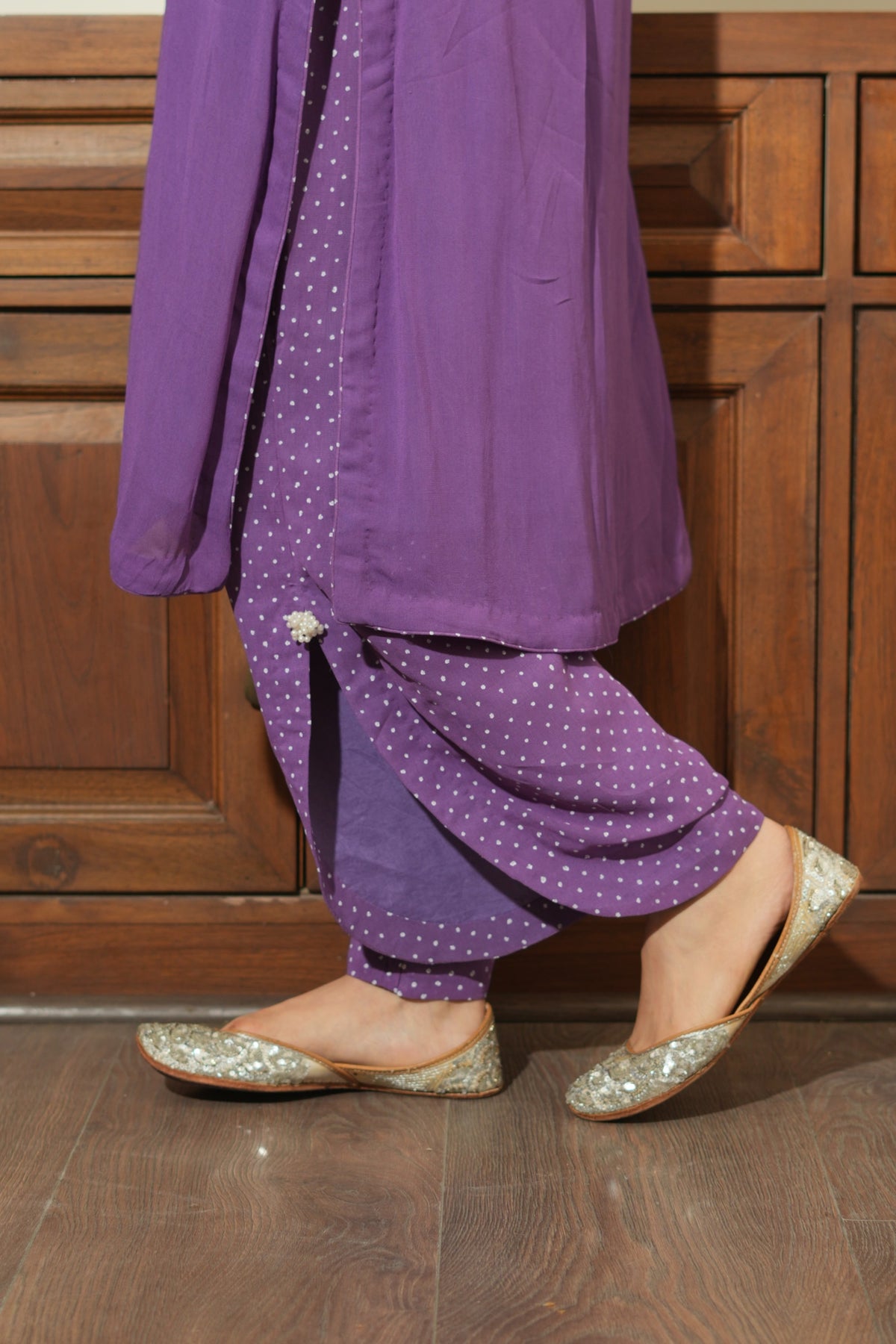 Plum Pearl Kurta Set - Purple