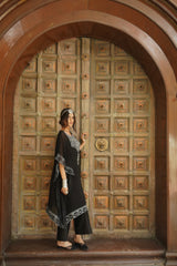 Black Bandhani Kaftan Set