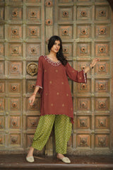 Rosewood Embroidered Kurta Set