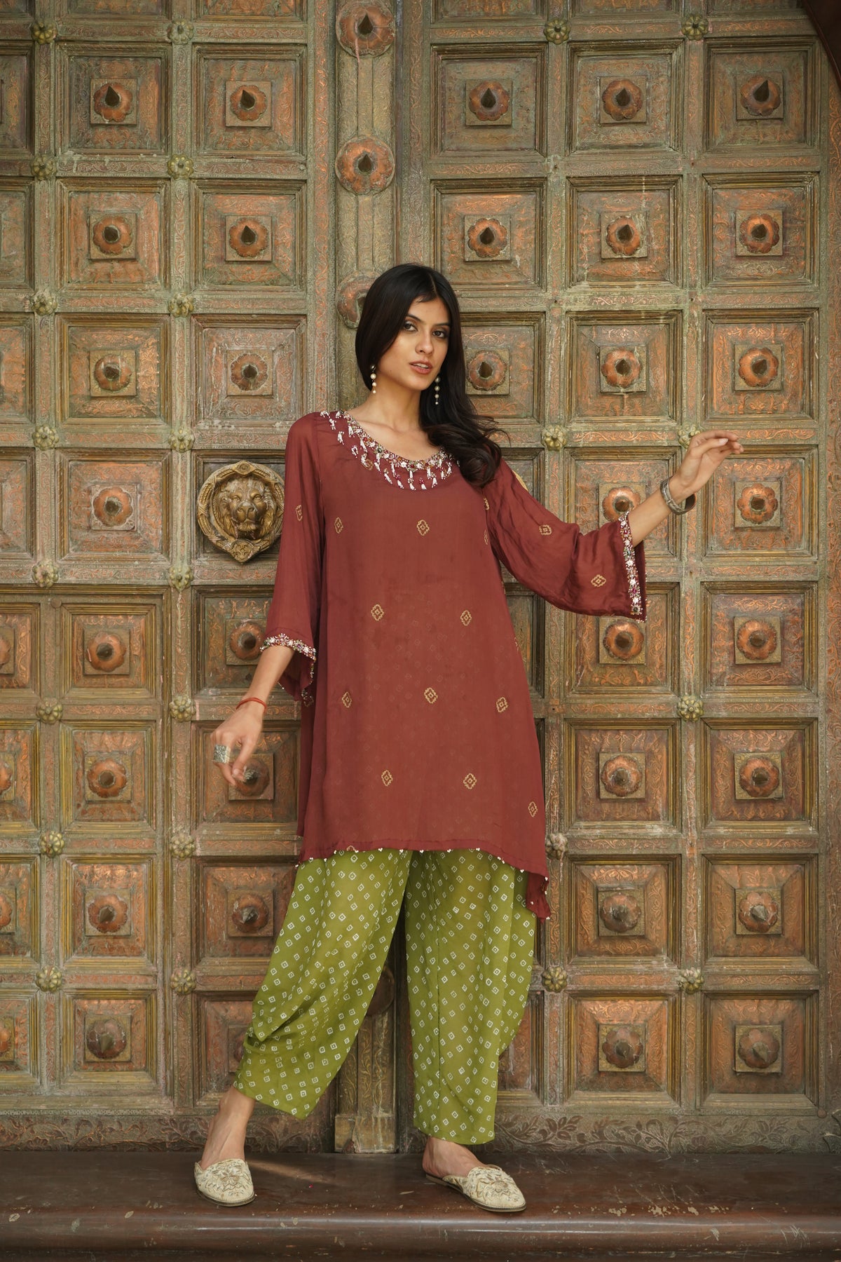 Rosewood Embroidered Kurta Set