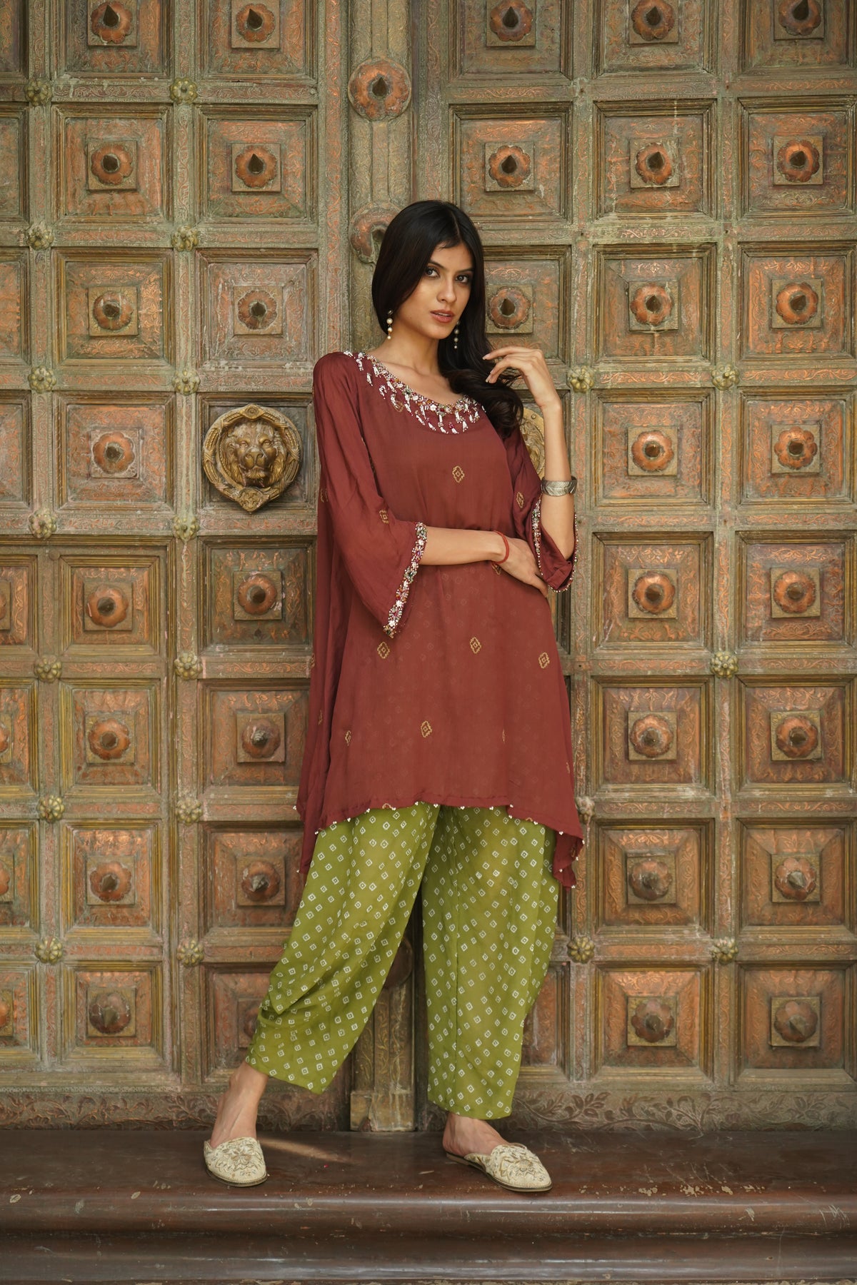 Rosewood Embroidered Kurta Set