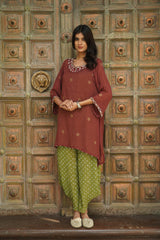 Rosewood Embroidered Kurta Set