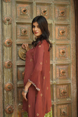Rosewood Embroidered Kurta Set
