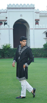 BLOOMING BLACK KURTA SET