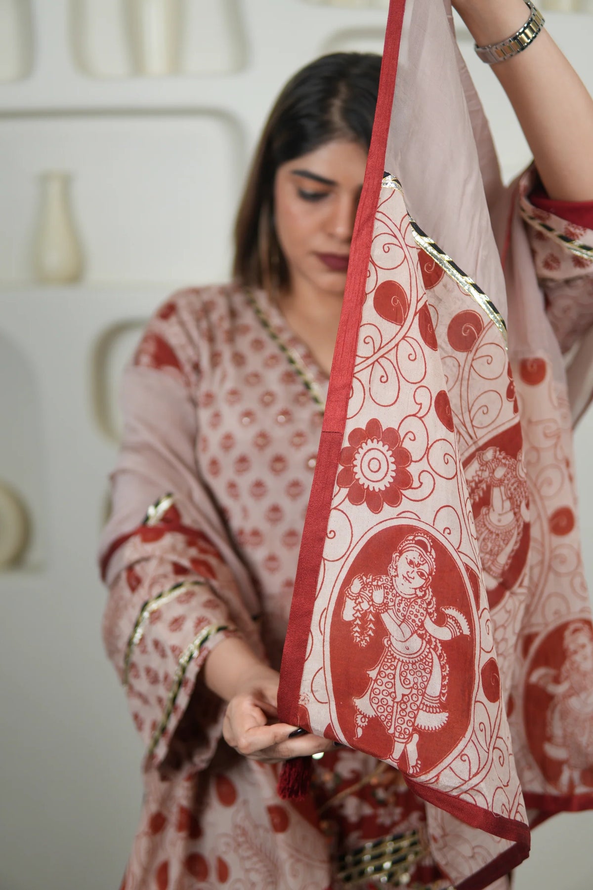 Gulkand Nayika Kalamkari Embroidered Kurta Set