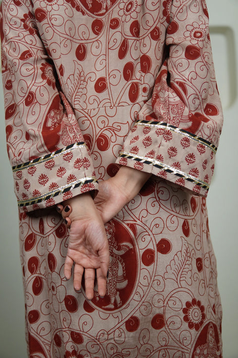 Gulkand Nayika Kalamkari Embroidered Kurta Set