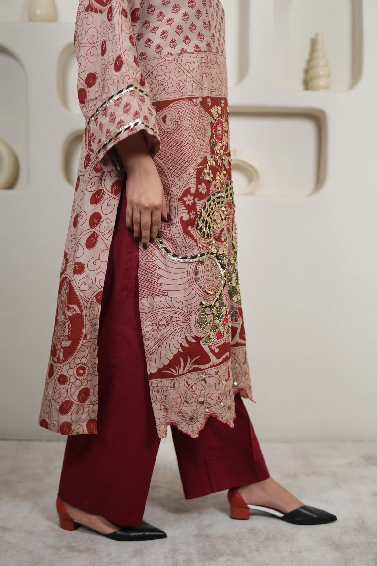 Gulkand Nayika Kalamkari Embroidered Kurta Set