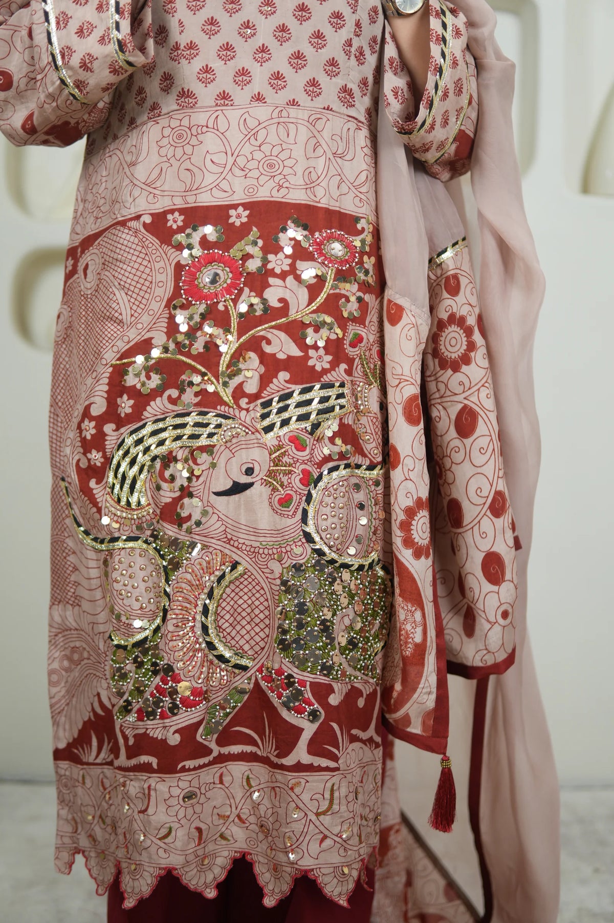 Gulkand Nayika Kalamkari Embroidered Kurta Set