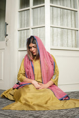 Sunehri Maati – Handwoven Mustard Kurta And Farshi Shalwar Set