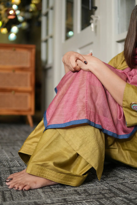 Sunehri Maati – Handwoven Mustard Kurta And Farshi Shalwar Set