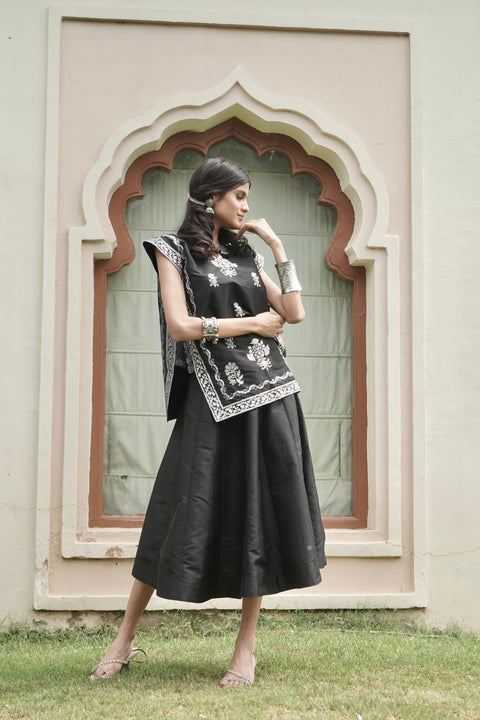 Midnight Bloom Skirt Set
