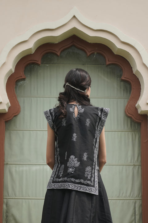 Midnight Bloom Skirt Set