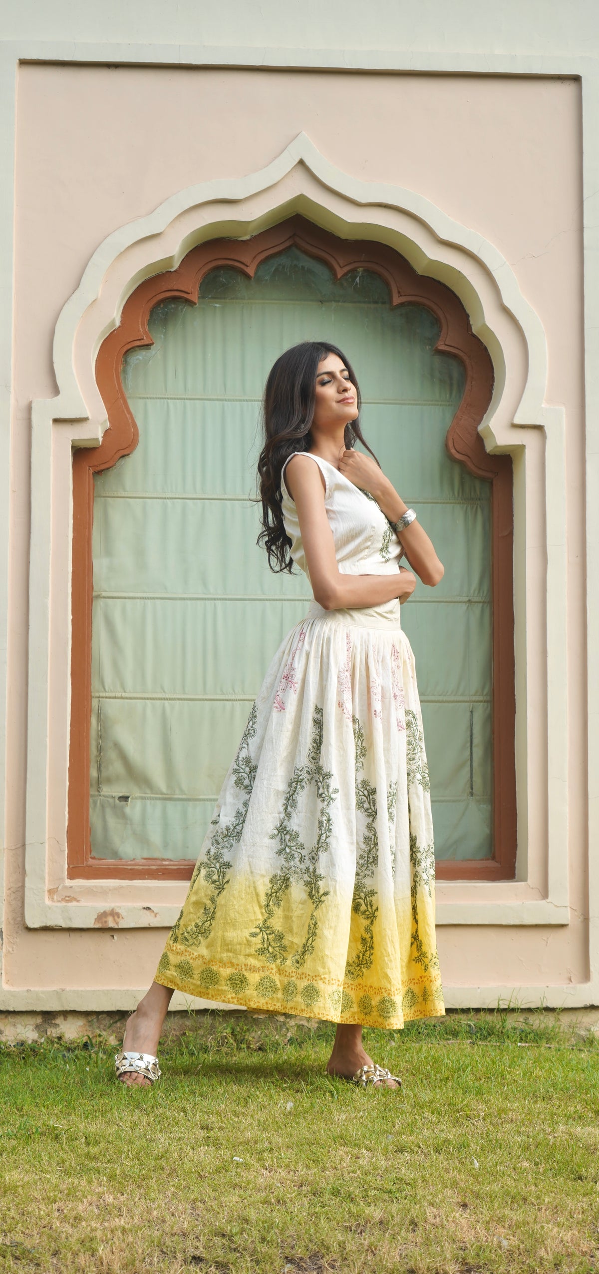 Summer Skirt Set - Yellow & White