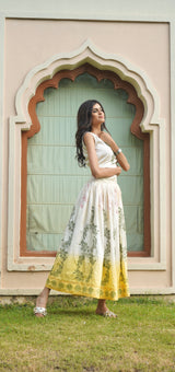 Summer Skirt Set - Yellow & White