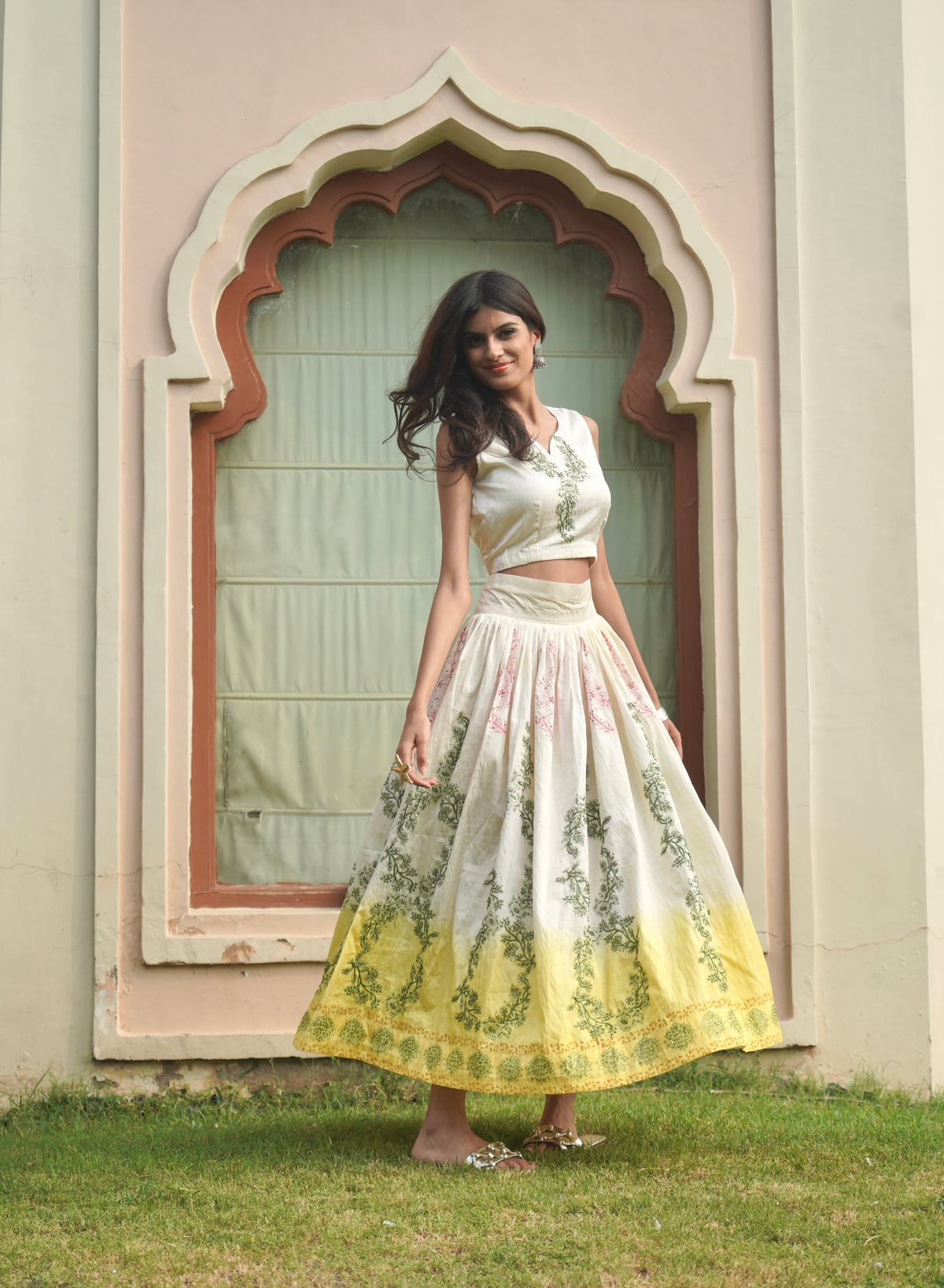 Summer Skirt Set - Yellow & White