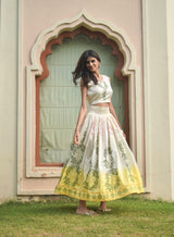 Summer Skirt Set - Yellow & White