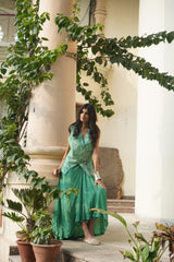 Peacock Blue Embroidered Kurta Set