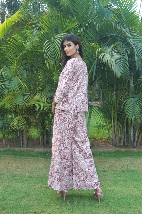 Mauvewood Peplum Set