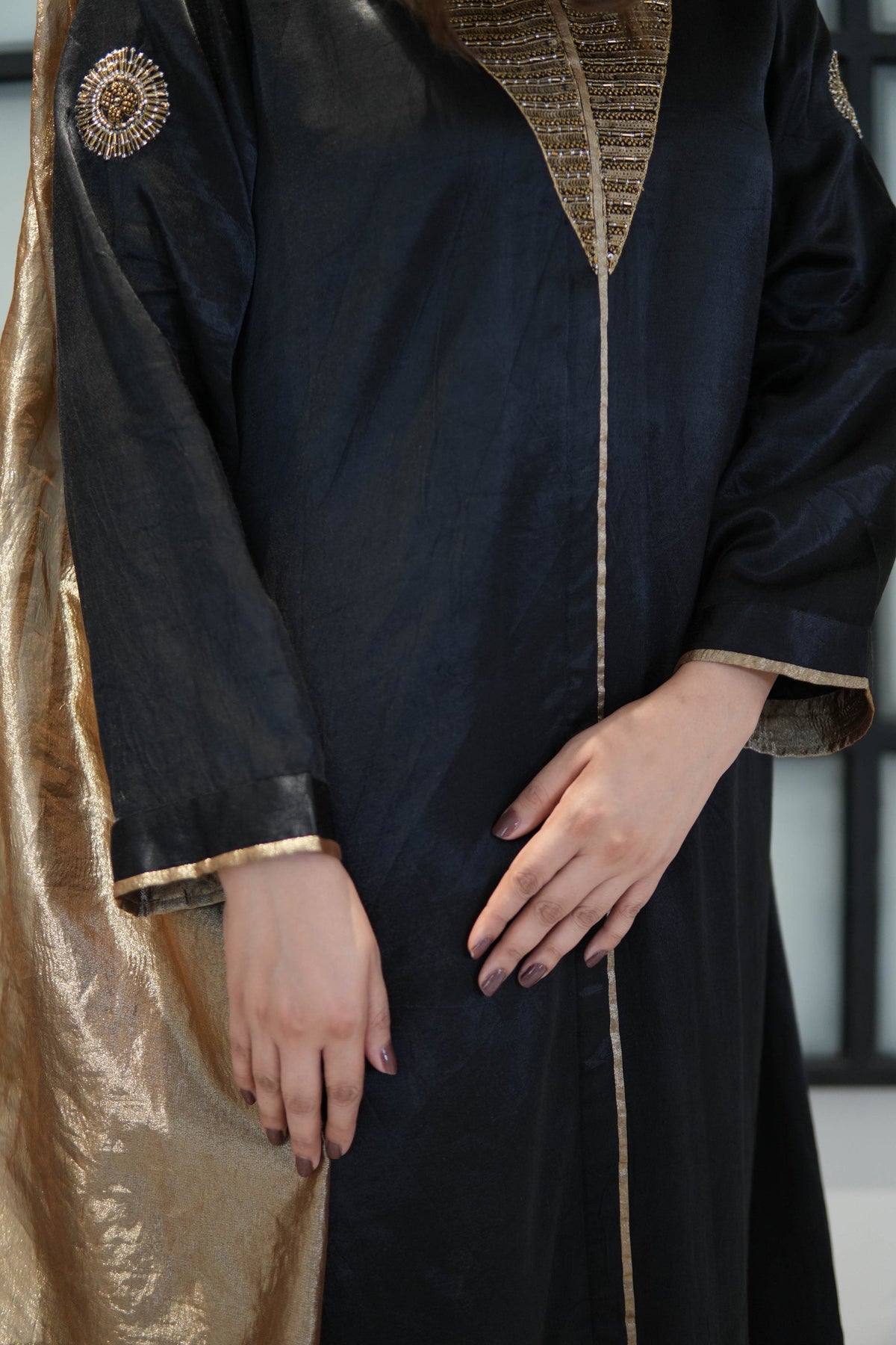 Noor-E-Shaam Mashru Silk Kurta Set