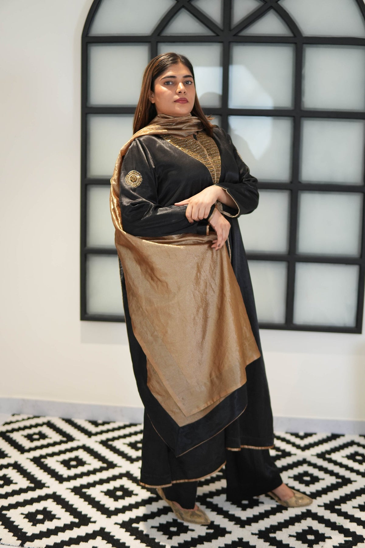 Noor-E-Shaam Mashru Silk Kurta Set