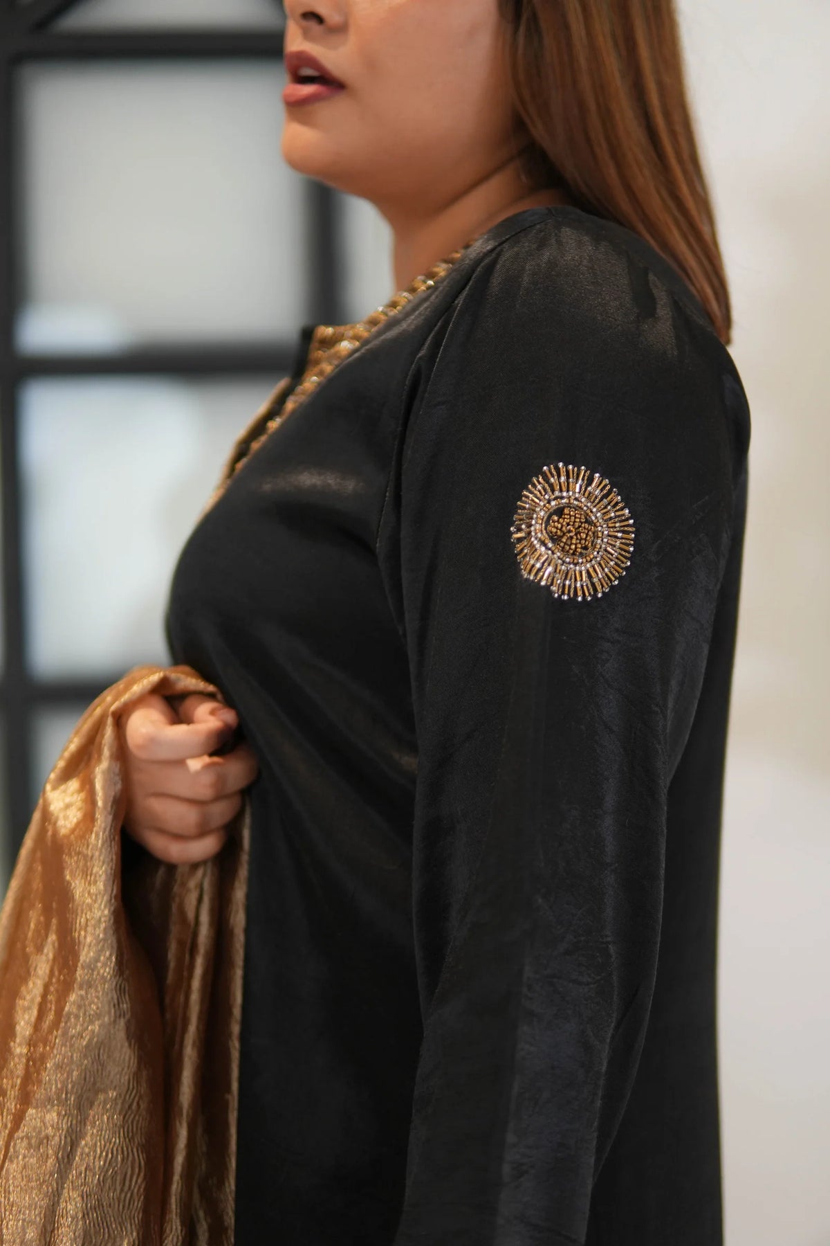 Noor-E-Shaam Mashru Silk Kurta Set
