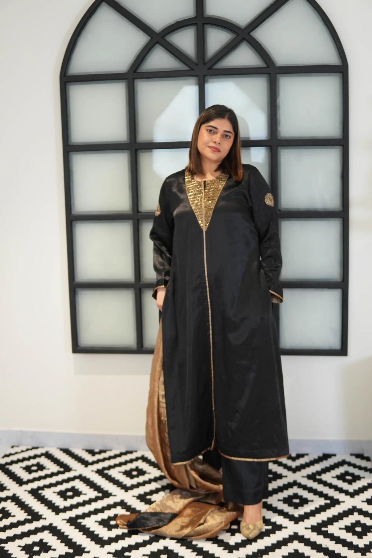 Noor-E-Shaam Mashru Silk Kurta Set