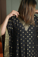 Noor-E-Zeba Black Dola Kaftan Set